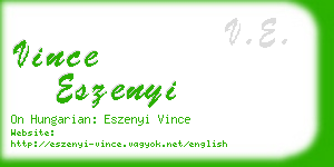 vince eszenyi business card